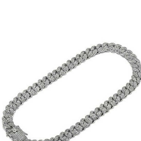 Hip Hop Geometric Cuban Diamond Chain - Picture 8 of 10